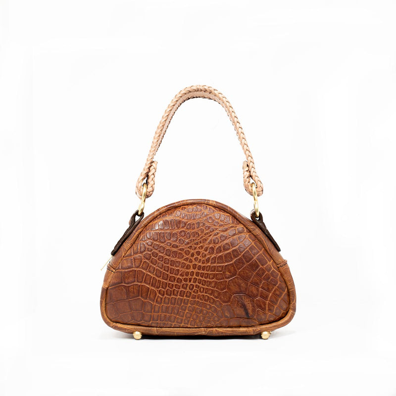 The Mini Alligator Taco Purse ''Cognac''