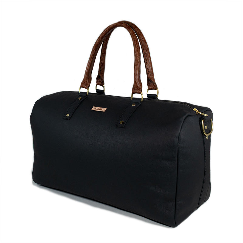 Black Leather Duffle Bag