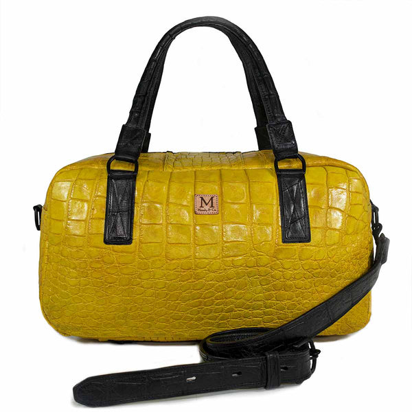 Yellow Alligator Duffle Bag